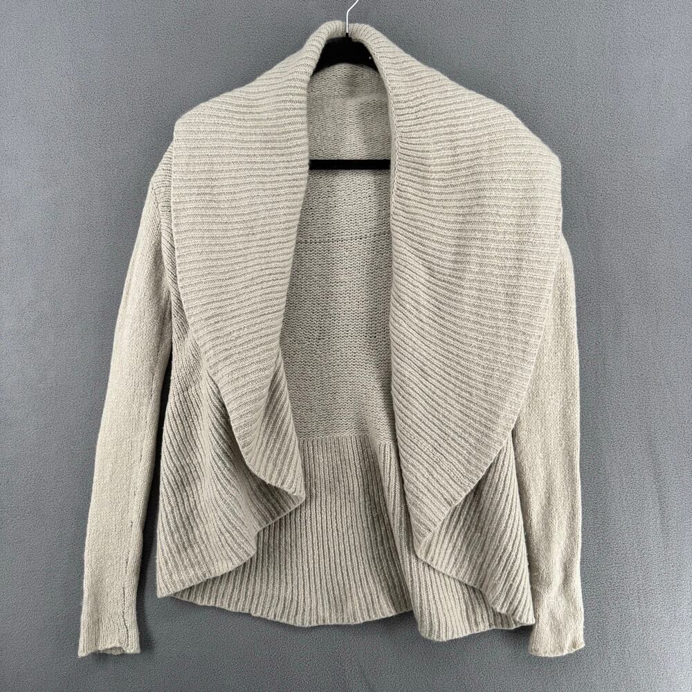 Vince Knit Cardigan Wool Silk‎ Cashmere Sweater Womens XS Gray Drape Collar